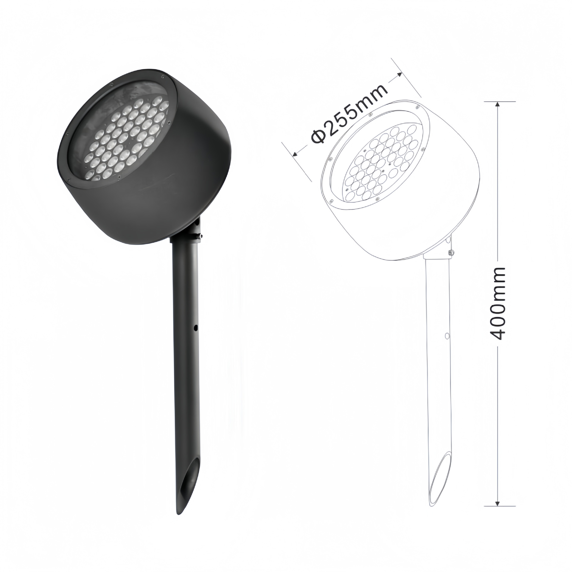 LED floodlight tree light with hoop style, waterproof light for outdoor villas, gardens, courtyards and landscapes。