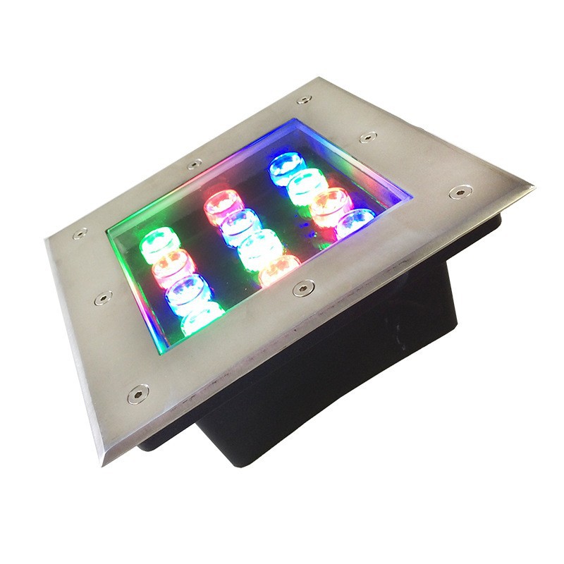 Square underground lights, buried lights for outdoor lighting squares.