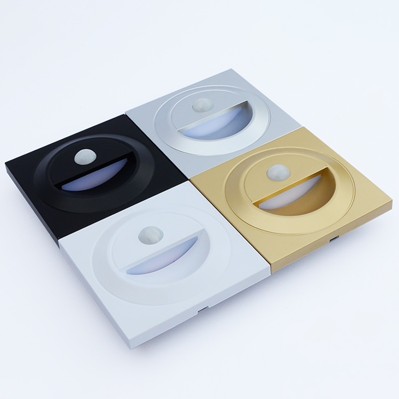Embedded LED human - sensor floor lights, suitable for use at stair entrances, corners, aisles and corridors as lighting fixtures.