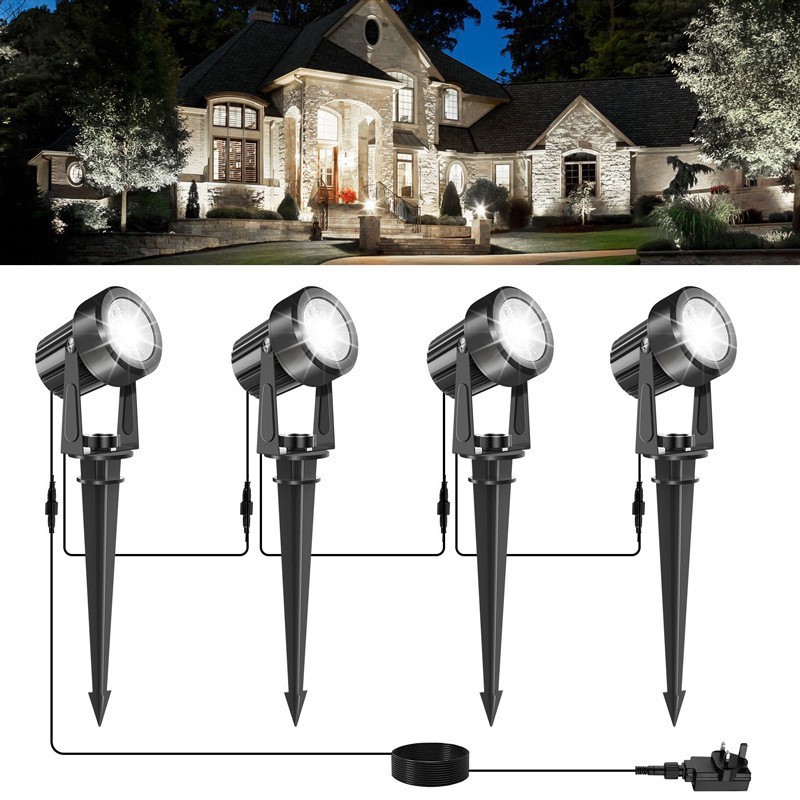 Solar - powered ground - inserted spotlight. It is super - bright, waterproof, and designed for outdoor use. It can be used as a lawn lamp, landscape lamp, and is suitable for gardens, courtyards, and