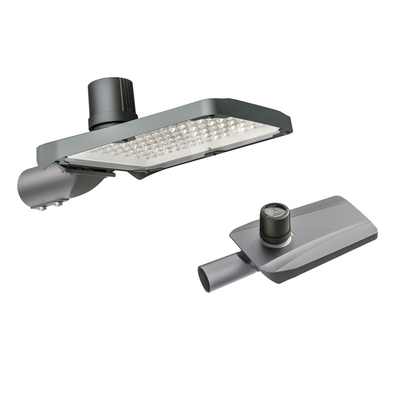 Simple installation of light-controlled driven street lamps. Light-controlled integrated street lamps.